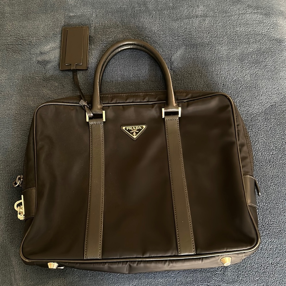 Prada Nylon and Leather Men’s Briefcase - Hardware Lock